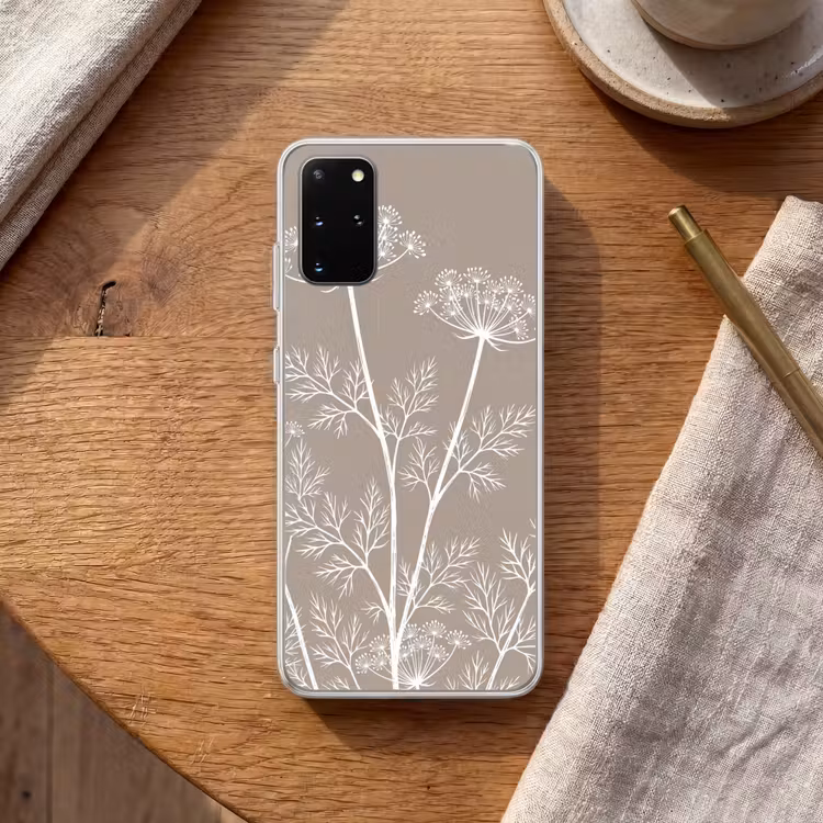 Telefoonhoesje - Grafisch - Fluitenkruid - Taupe — 2