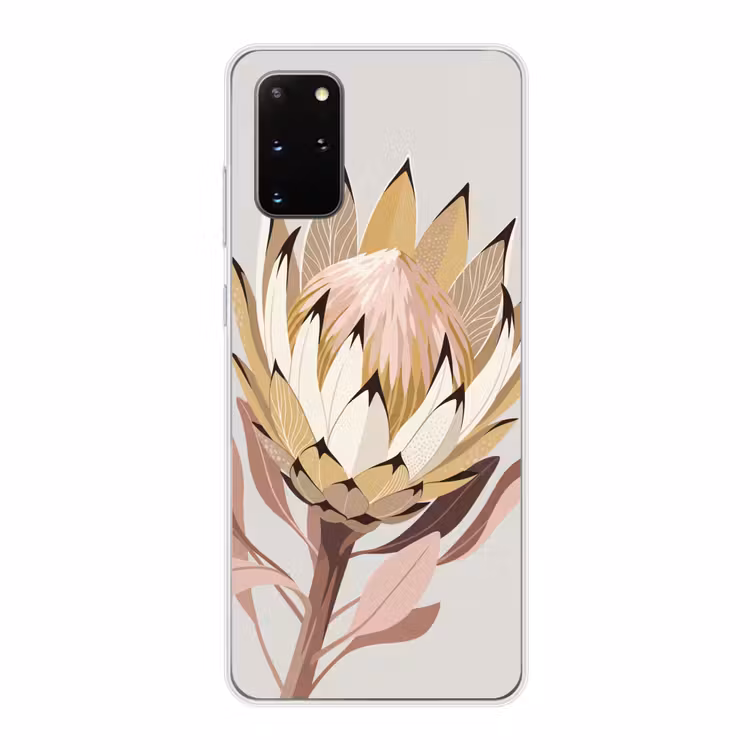 Telefoonhoesje - Protea - Bloem - Botanisch - Beige — 1