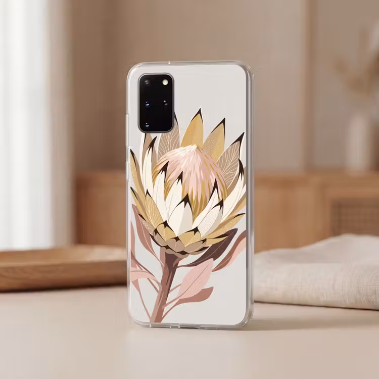 Telefoonhoesje - Protea - Bloem - Botanisch - Beige — 3