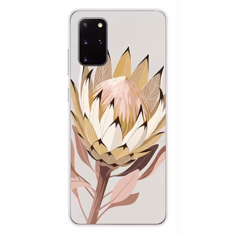Telefoonhoesje - Protea - Bloem - Botanisch - Beige — 4