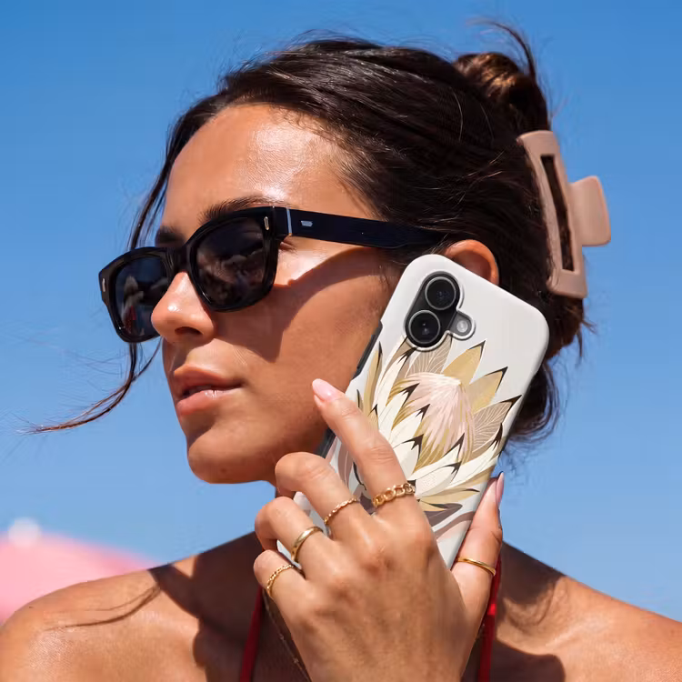 Telefoonhoesje Toughcase - Protea - Bloem - Botanisch - Beige — 6