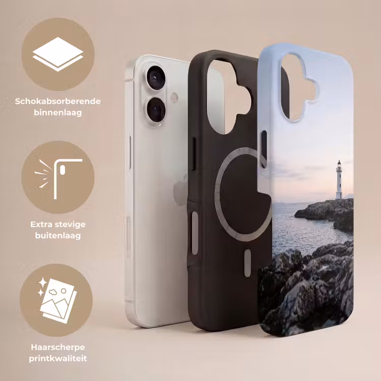 Telefoonhoesje Toughcase - Rotsen - Vuurtoren - Wit — 3