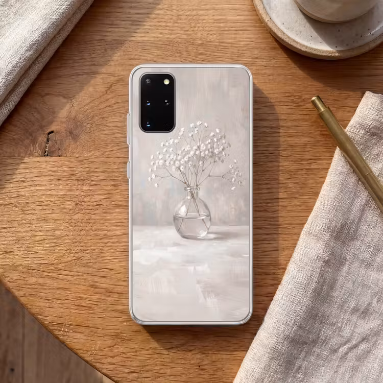 Telefoonhoesje - Gipskruid - Vaas - Wit — 2
