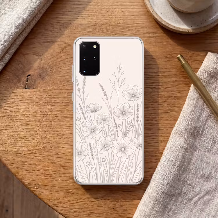 Telefoonhoesje - Minimalistisch - Modern - Bloemen - Beige — 2
