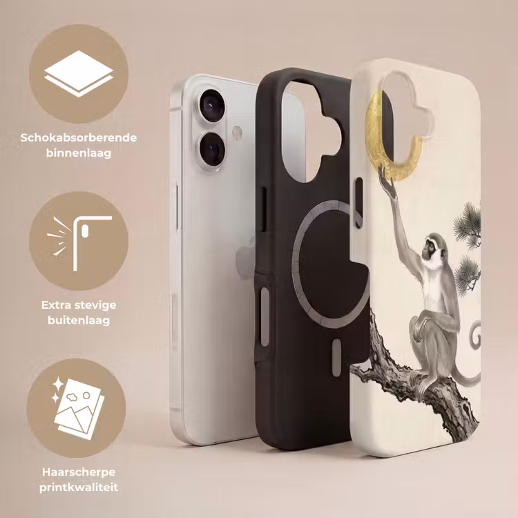 Telefoonhoesje Toughcase - Aap - Maan - Goud — 3