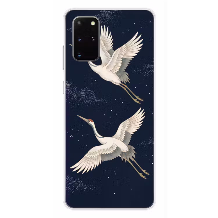 Telefoonhoesje - Kraanvogels - Nachthemel - Blauw — 4