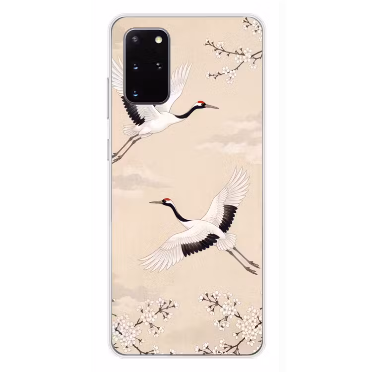 Telefoonhoesje - Kraanvogels - Bloesem - Beige — 4