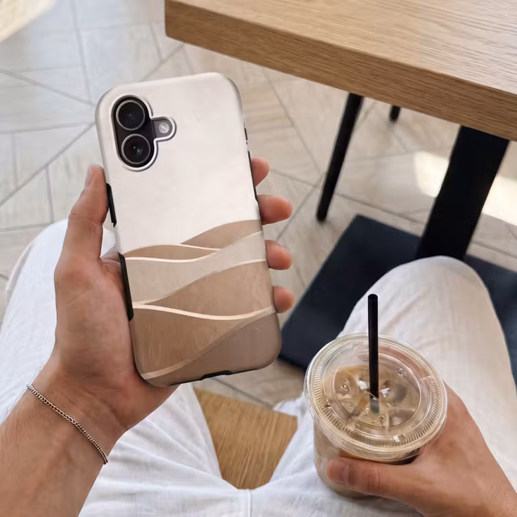 Telefoonhoesje Toughcase - Abstract - Golven - Modern - Beige — 4