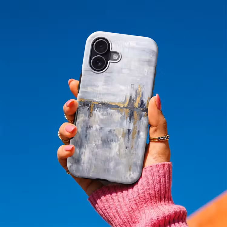 Telefoonhoesje Toughcase - Abstract - Structuur - Goud - Grijs - Modern — 2