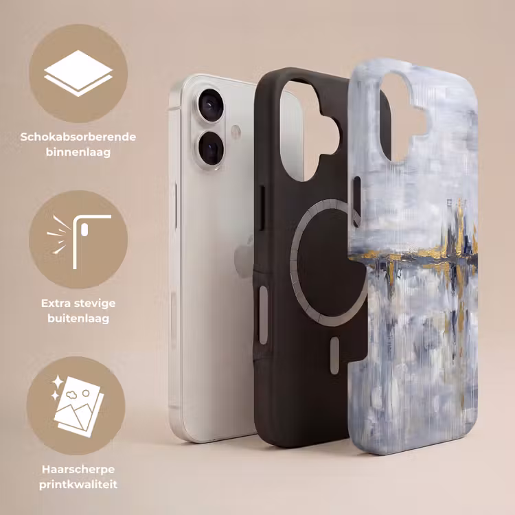 Telefoonhoesje Toughcase - Abstract - Structuur - Goud - Grijs - Modern — 3