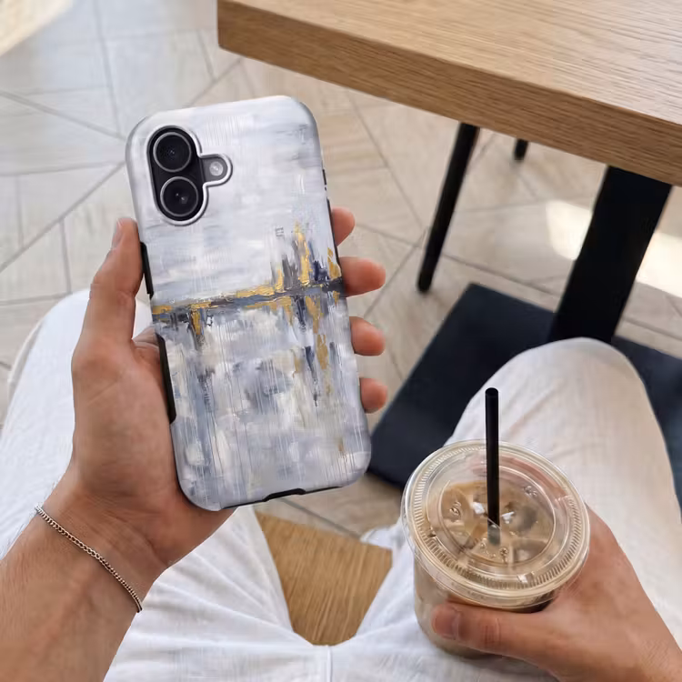 Telefoonhoesje Toughcase - Abstract - Structuur - Goud - Grijs - Modern — 4