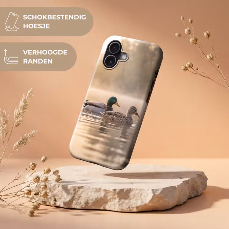 Telefoonhoesje Toughcase - Eenden - Water - Mist - Natuur — 5