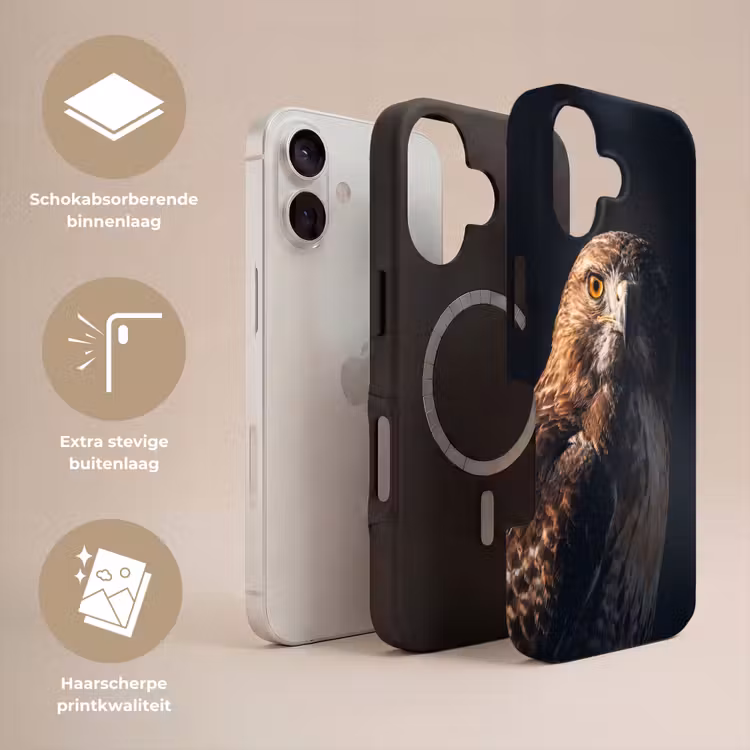 Telefoonhoesje Toughcase - Roofvogel - Buizerd - Bruin — 3