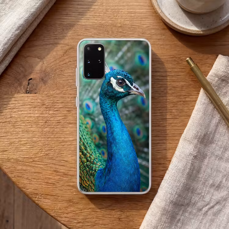 Telefoonhoesje - Pauw - Veren - Blauw — 2