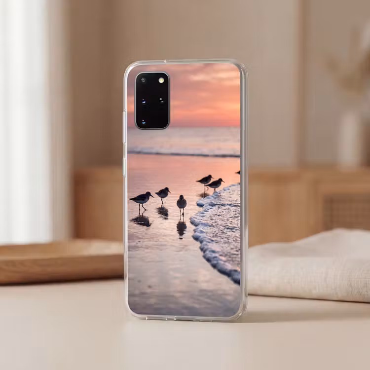Telefoonhoesje - Meeuwen - Strand - Zee - Roze — 3