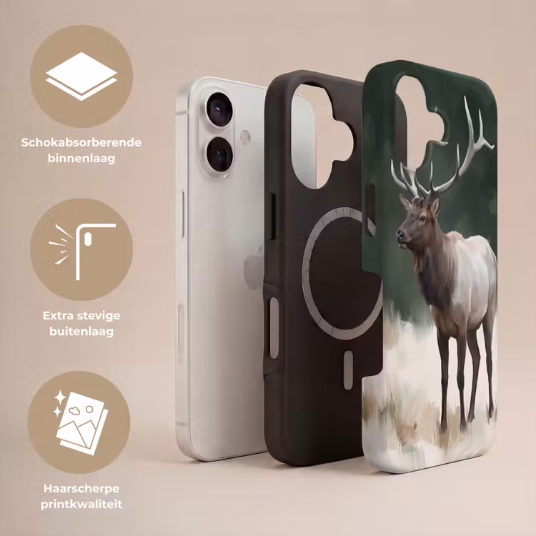 Telefoonhoesje Toughcase - Edelhert - Gewei - Schildering - Rustiek — 3