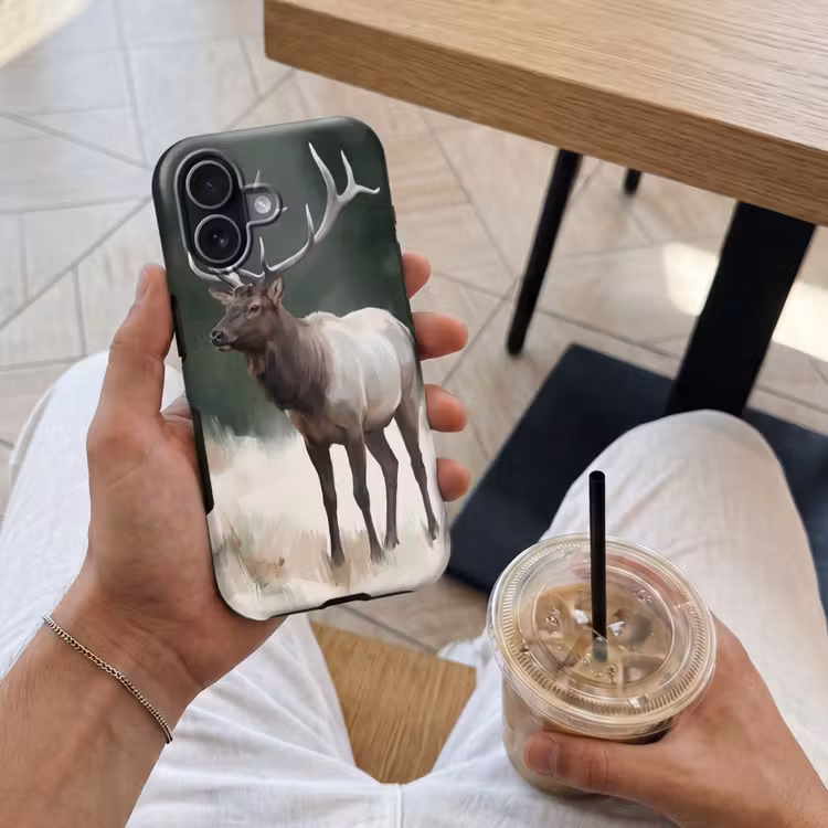 Telefoonhoesje Toughcase - Edelhert - Gewei - Schildering - Rustiek — 4