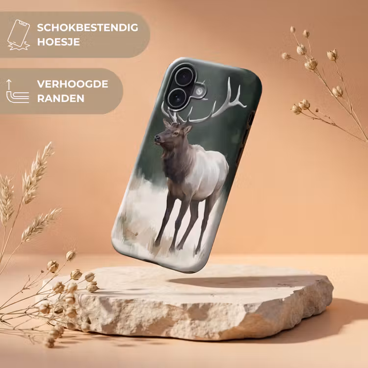 Telefoonhoesje Toughcase - Edelhert - Gewei - Schildering - Rustiek — 5