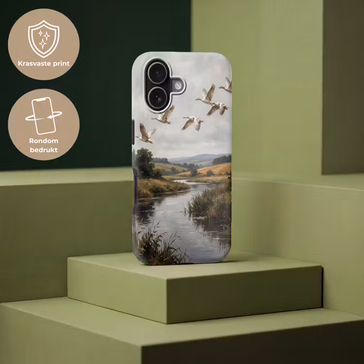 Telefoonhoesje Toughcase - Eenden - Rivier - Landschap - Vlucht - Nostalgisch — 7