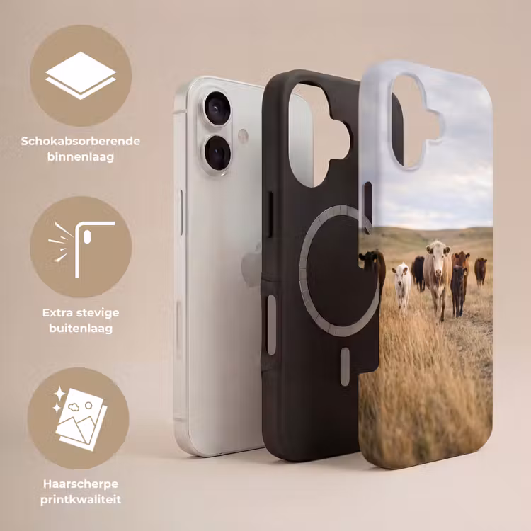 Telefoonhoesje Toughcase - Runderen - Kudde - Landschap - Weide - Rustig — 3