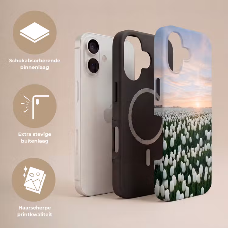 Telefoonhoesje Toughcase - Tulpen - Landschap - Wit — 3