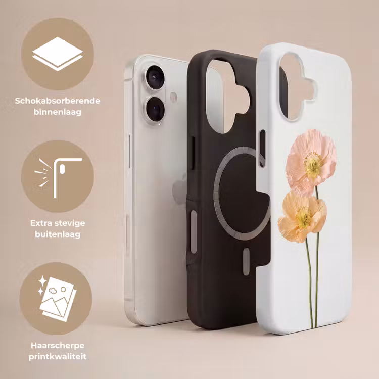 Telefoonhoesje Toughcase - Papavers - Botanisch - Roze — 3