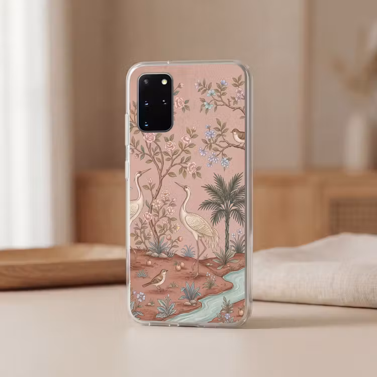 Telefoonhoesje - Nostalgisch - Reigers - Roze — 3