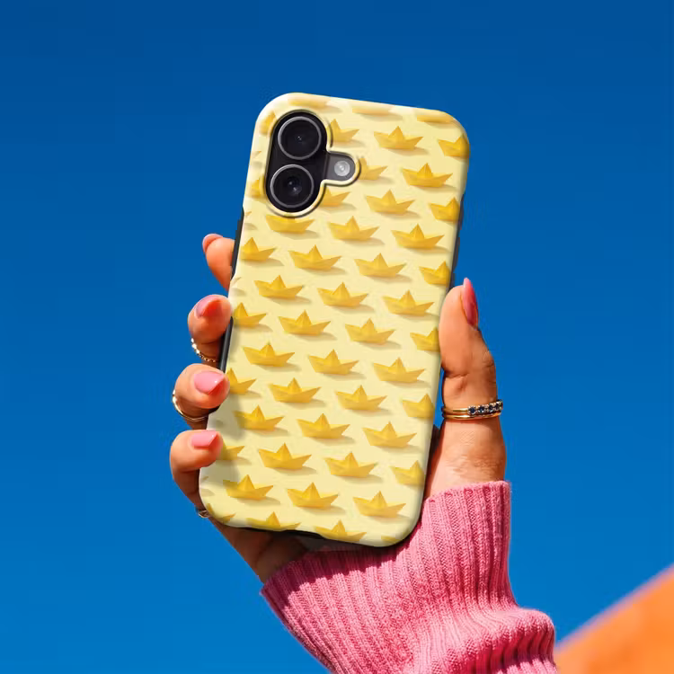 Telefoonhoesje Toughcase - Bootjes - Origami - Creatief - Geel — 2