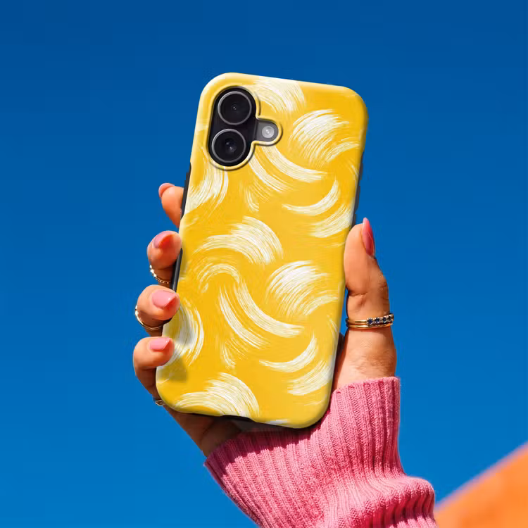 Telefoonhoesje Toughcase - Verfstreken - Abstract - Dynamisch - Geel — 2
