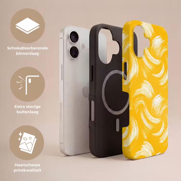 Telefoonhoesje Toughcase - Verfstreken - Abstract - Dynamisch - Geel — 3
