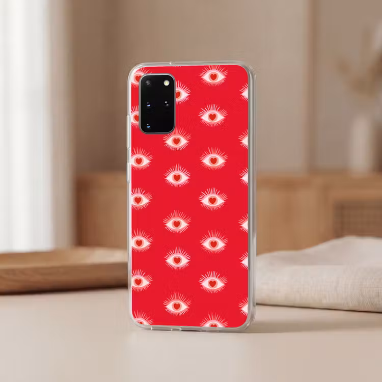 Telefoonhoesje - Ogen - Hart - Abstract - Rood - Roze — 3