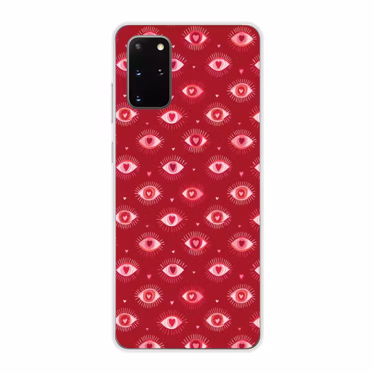 Telefoonhoesje - Ogen - Patroon - Roze - Donkerrood — 1