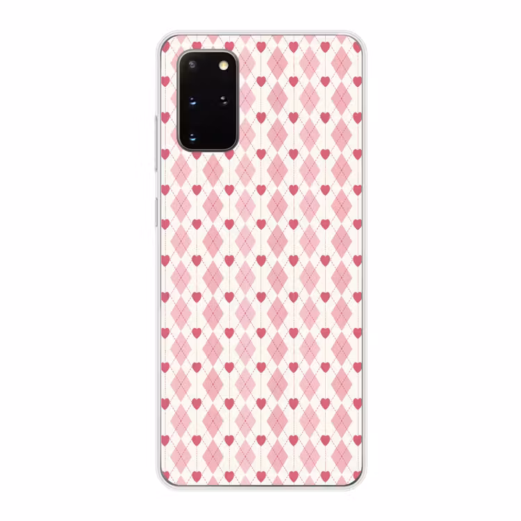 Telefoonhoesje - Ruiten - Klassiek - Roze - Wit — 1