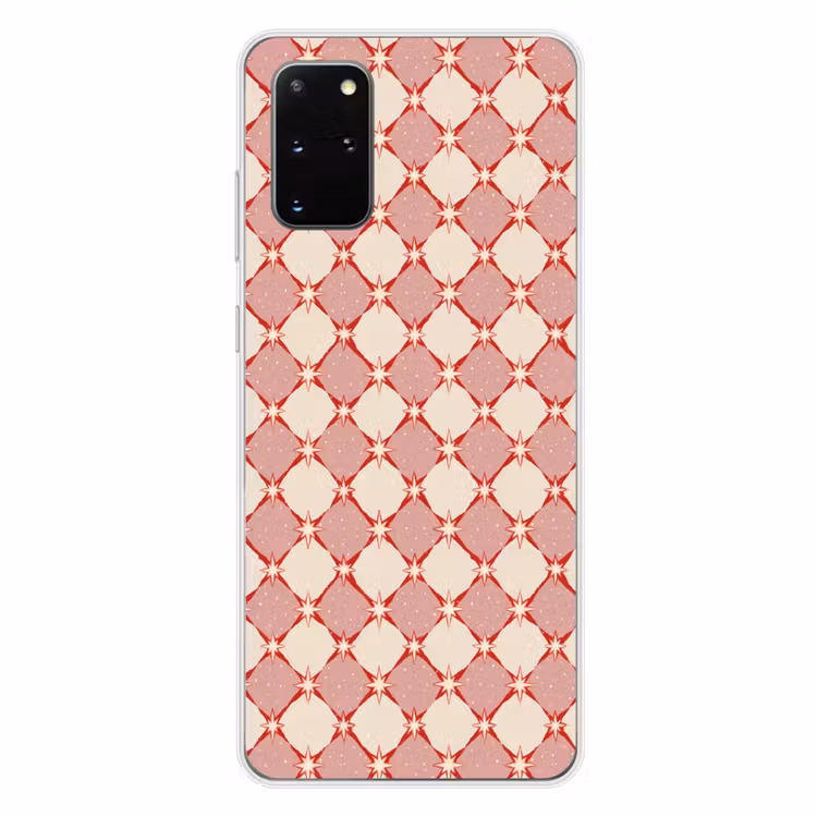 Telefoonhoesje - Ruiten - Sterren - Vintage - Oudroze - Rood — 4