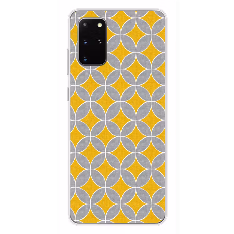 Telefoonhoesje - Geometrisch - Cirkels - Textuur - Grijs - Geel — 4