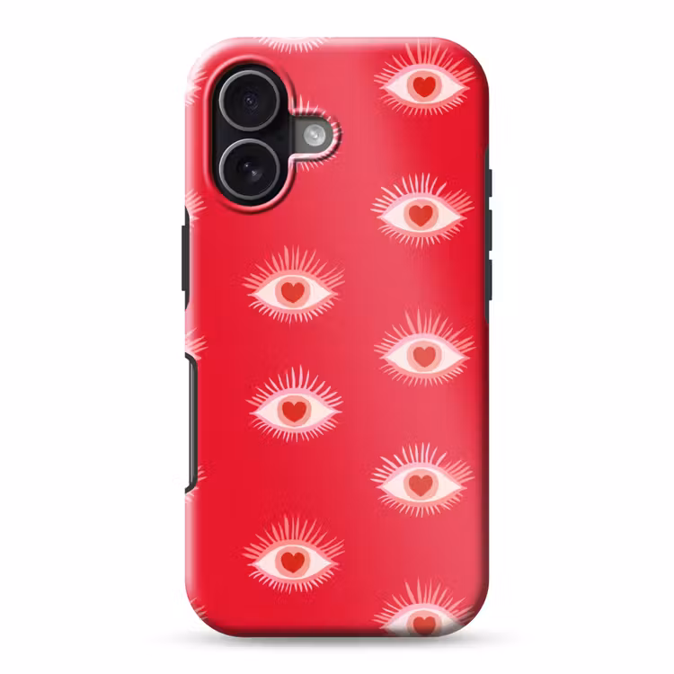 Telefoonhoesje Toughcase - Ogen - Hart - Abstract - Rood - Roze — 1