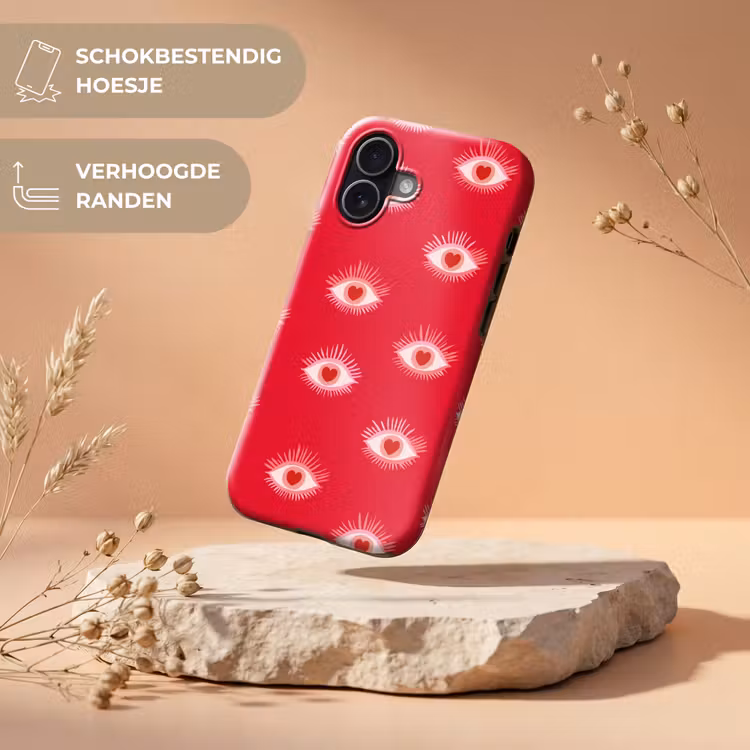 Telefoonhoesje Toughcase - Ogen - Hart - Abstract - Rood - Roze — 5