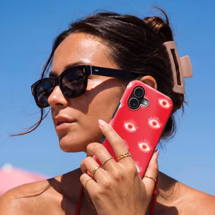 Telefoonhoesje Toughcase - Ogen - Hart - Abstract - Rood - Roze — 6