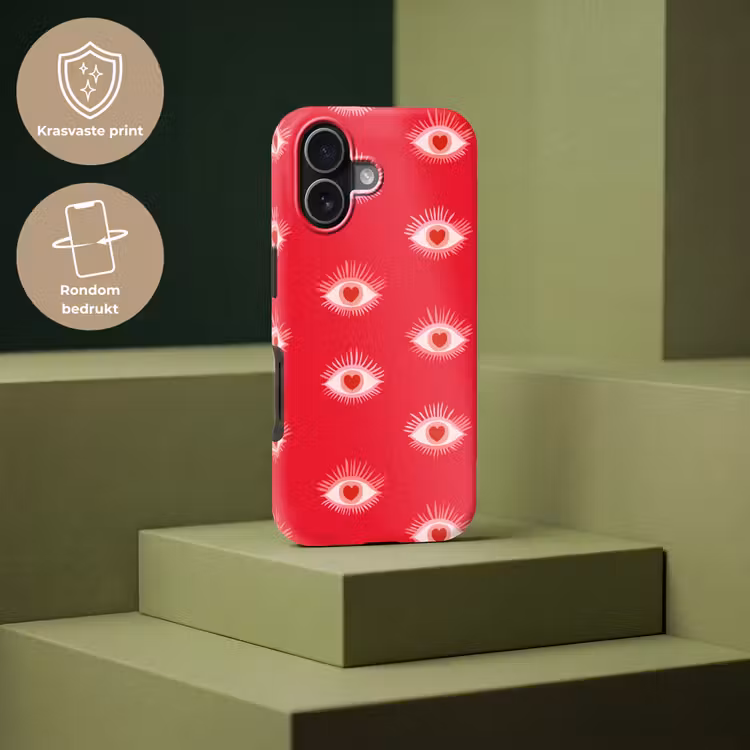 Telefoonhoesje Toughcase - Ogen - Hart - Abstract - Rood - Roze — 7