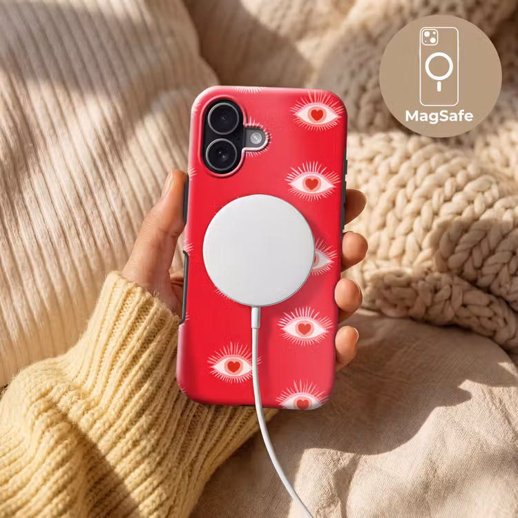 Telefoonhoesje Toughcase - Ogen - Hart - Abstract - Rood - Roze — 8