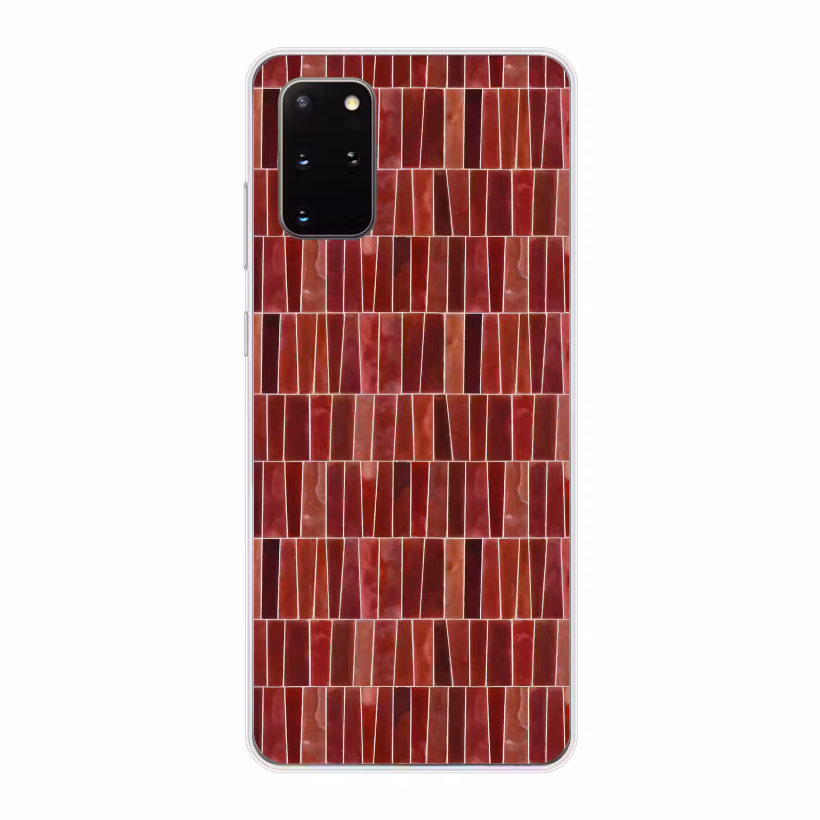 Telefoonhoesje - Tegels - Modern - Structuur - Dieprood — 1
