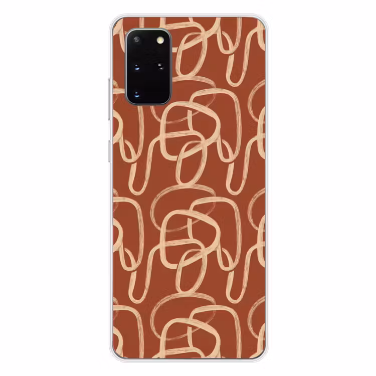 Telefoonhoesje - Lijnen - Abstract - Organisch - Terracotta - Crème — 4