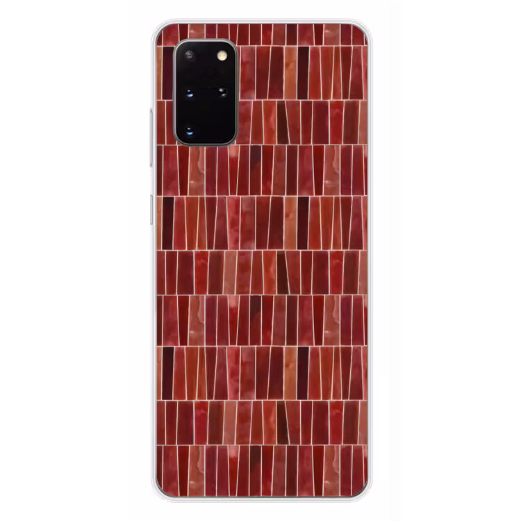 Telefoonhoesje - Tegels - Modern - Structuur - Dieprood — 4