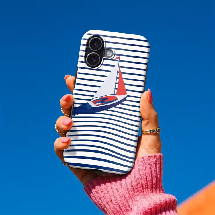 Telefoonhoesje Toughcase - Boot - Water - Abstract - Blauw — 2