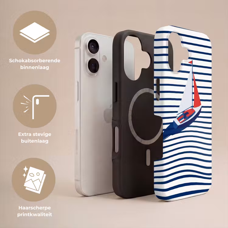 Telefoonhoesje Toughcase - Boot - Water - Abstract - Blauw — 3