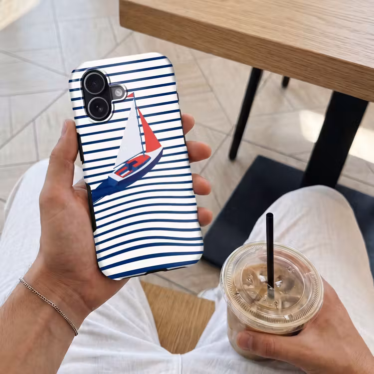 Telefoonhoesje Toughcase - Boot - Water - Abstract - Blauw — 4