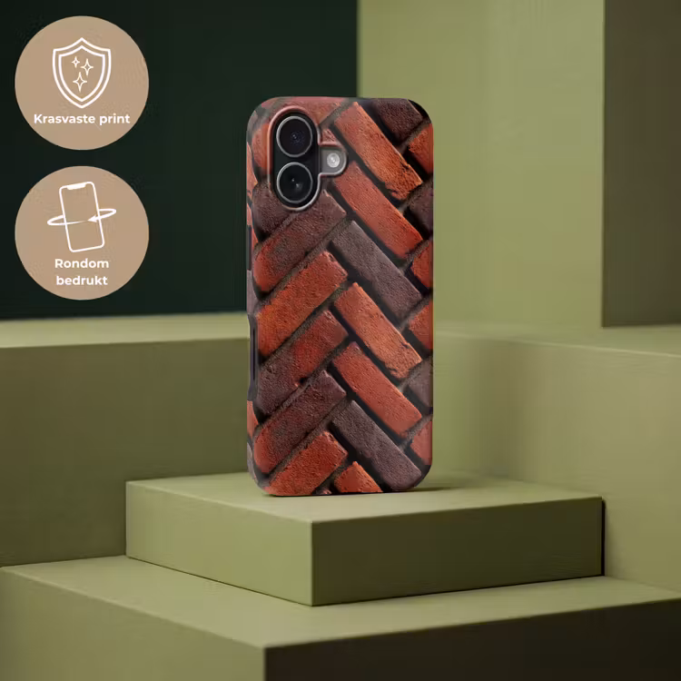 Telefoonhoesje Toughcase - Bakstenen - Visgraat - Structuur - Roodbruin — 7
