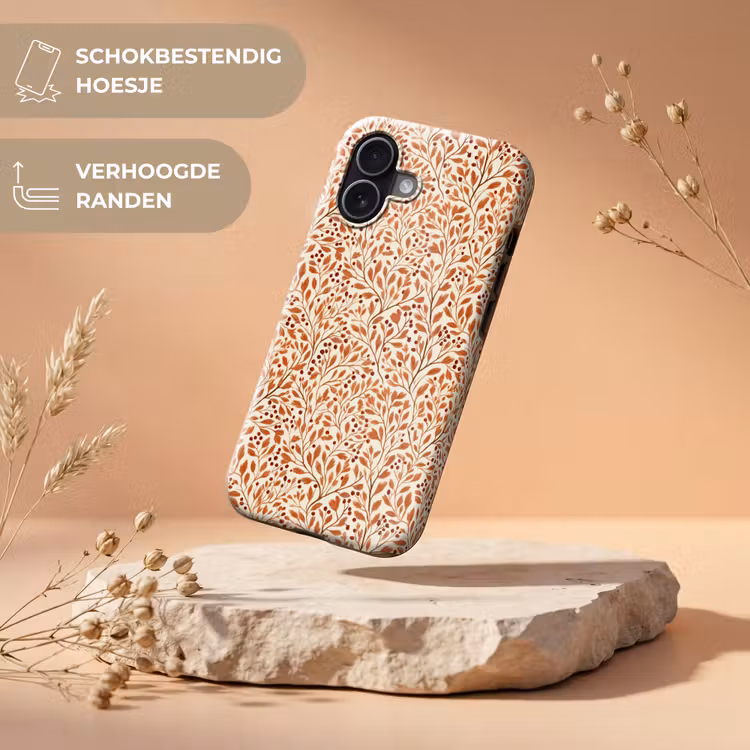 Telefoonhoesje Toughcase - Bladeren - Botanisch - Terracotta — 5