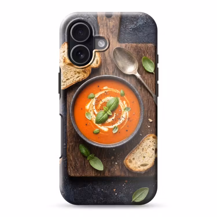 Telefoonhoesje Toughcase - Eten - Soep - Basilicum - Rustiek - Rood — 1
