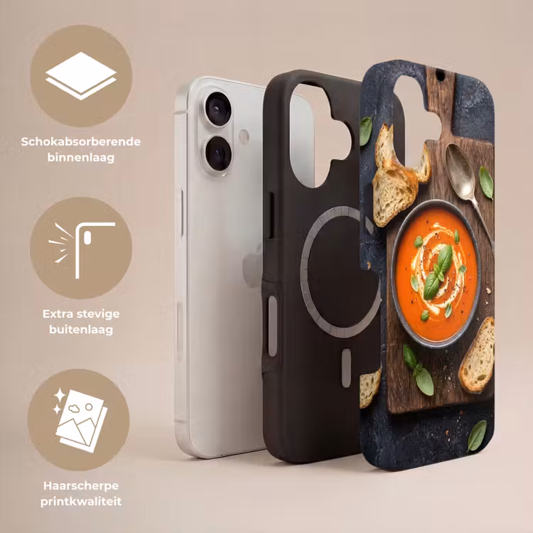 Telefoonhoesje Toughcase - Eten - Soep - Basilicum - Rustiek - Rood — 3